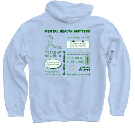 MHA Month Collage, a Light Blue Pullover Hoodie