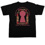 IHS Presents: Alice in Wonderland, a Black Comfort Colors Unisex Tee (back-view)