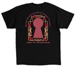 IHS Presents: Alice in Wonderland, a Black Classic Unisex Tee (back-view)