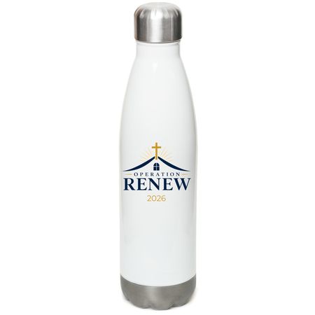 Operation Renew Water Bottle, a White Stainless Steel Water Bottle