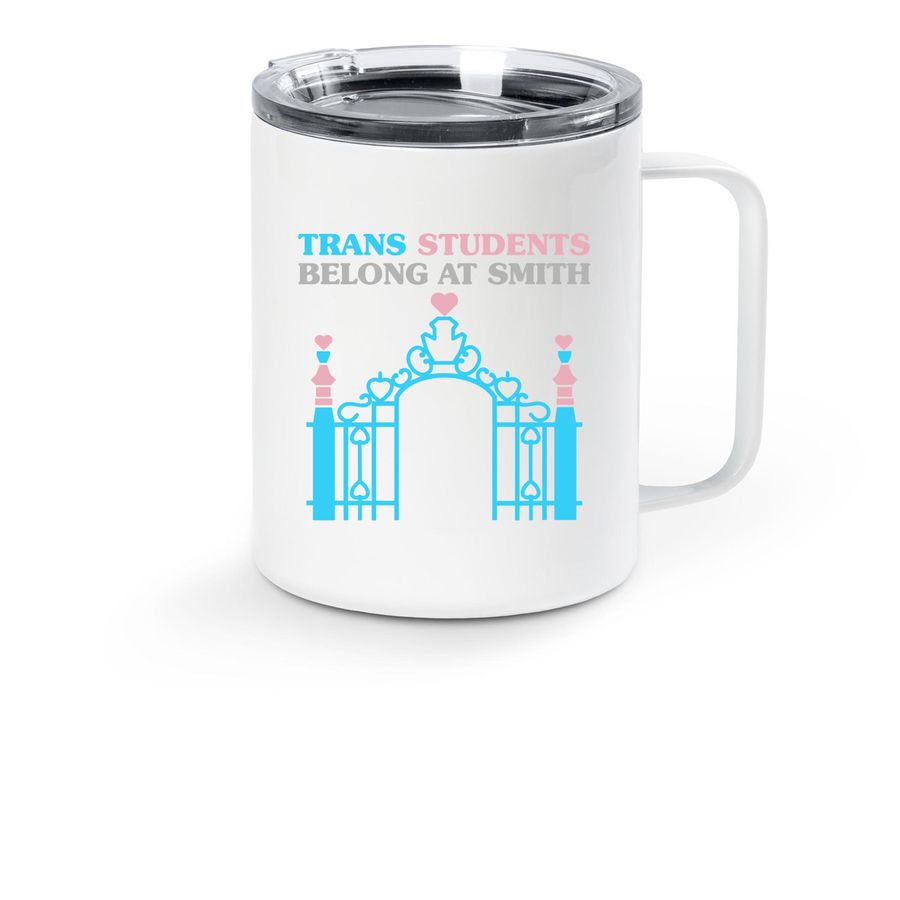 Stainless Steel Travel Mug blue +Everywhere, a White Stainless Steel Travel Mug