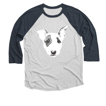 Bantam (Pilot), a Indigo and Heather White 3/4 Sleeve Baseball Tee