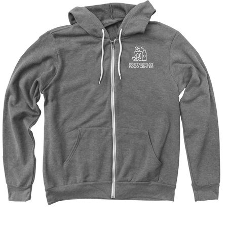 Food Center Zips, a Deep Heather Zip Up Hoodie