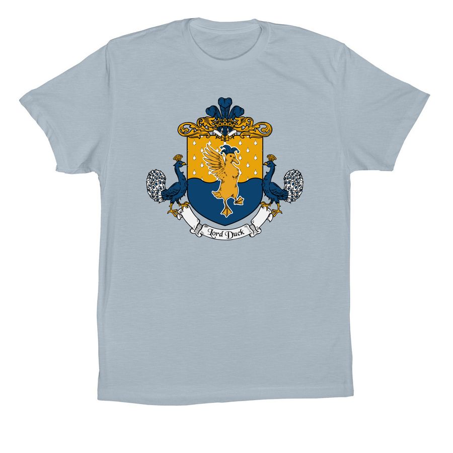 House of Duck Coat of Arms, a Light Blue Premium Cotton Tee