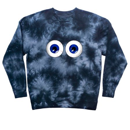 Unspecified Water Bottle Brand Tie-Dye, a Black Tie Dye Crewneck Sweatshirt