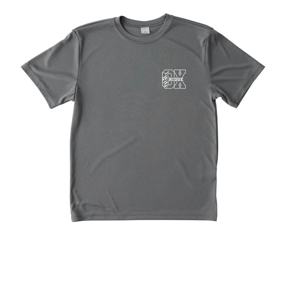 Ox Performance Pocket, a Grey Concrete Heather Youth Performance Tee