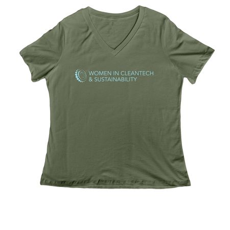 Women's Relaxed V- Neck Tee, a Military Green Women's Relaxed V-Neck Tee