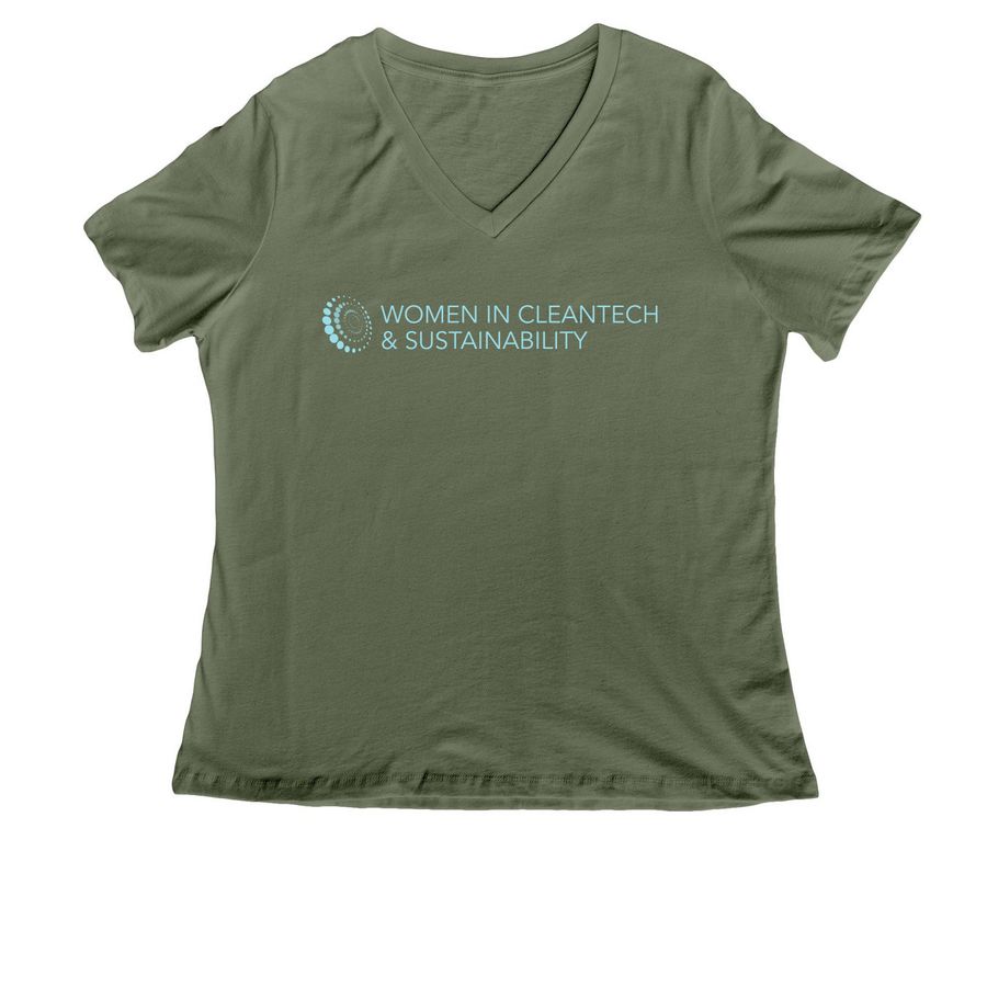 Women's Relaxed V- Neck Tee, a Military Green Women's Relaxed V-Neck Tee