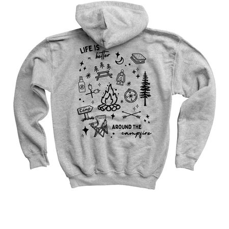 Life Is Better Around The Campfire, a Sport Grey Youth Pullover Hoodie