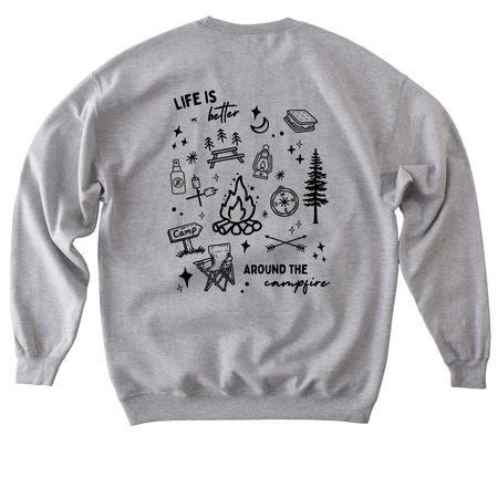 Life Is Better Around The Campfire, a Sport Grey Softstyle Crewneck Sweatshirt