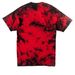 read weird books (white text), a Black/ Red Crystal Tie Dye Tee (back-view)