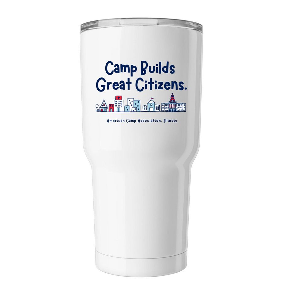Camp Builds Great Citizens Tumbler, a White Insulated Tumbler