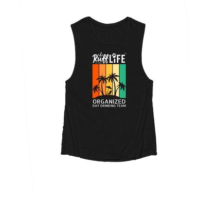 Day Drinking T, a Black Women's Muscle Tank