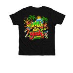 Mi da yah, a Solid Black Blend Premium Youth Tee (back-view)