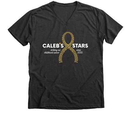 Caleb's Stars 2026 T-Shirts, a Dark Grey Heather Premium V-Neck Tee