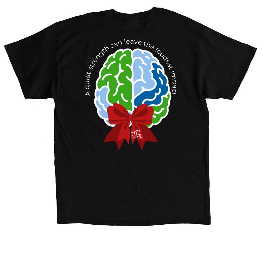 JG Strong: Strength in Every Thread, a Black Classic Unisex Tee (back-view)