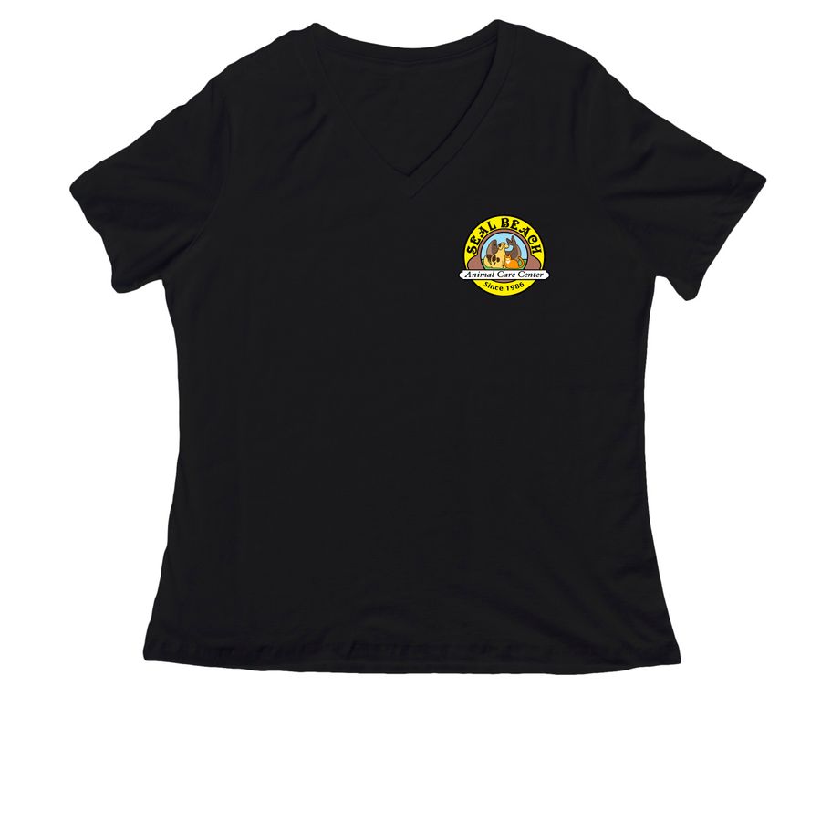 Women's SBACC V-Neck Tee, a Black Women's Relaxed V-Neck Tee
