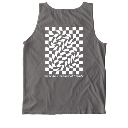 Motley Squad Classic: White logo, a Pepper Comfort Colors Tank Top (back-view)