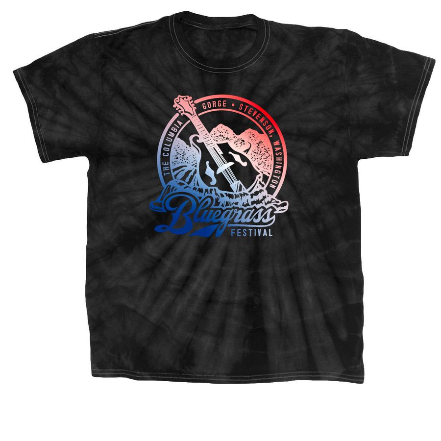 2026 Columbia Gorge Bluegrass&nbsp;, a Black Classic Tie Dye Tee