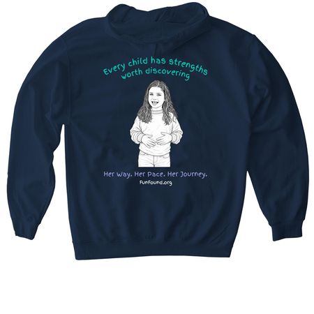 Her Way. Her Pace. Her Journey, a Navy Gildan Softstyle Pullover Hoodie