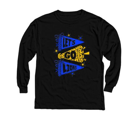 Lets Go Lions&nbsp;, a Black Youth Long Sleeve Tee