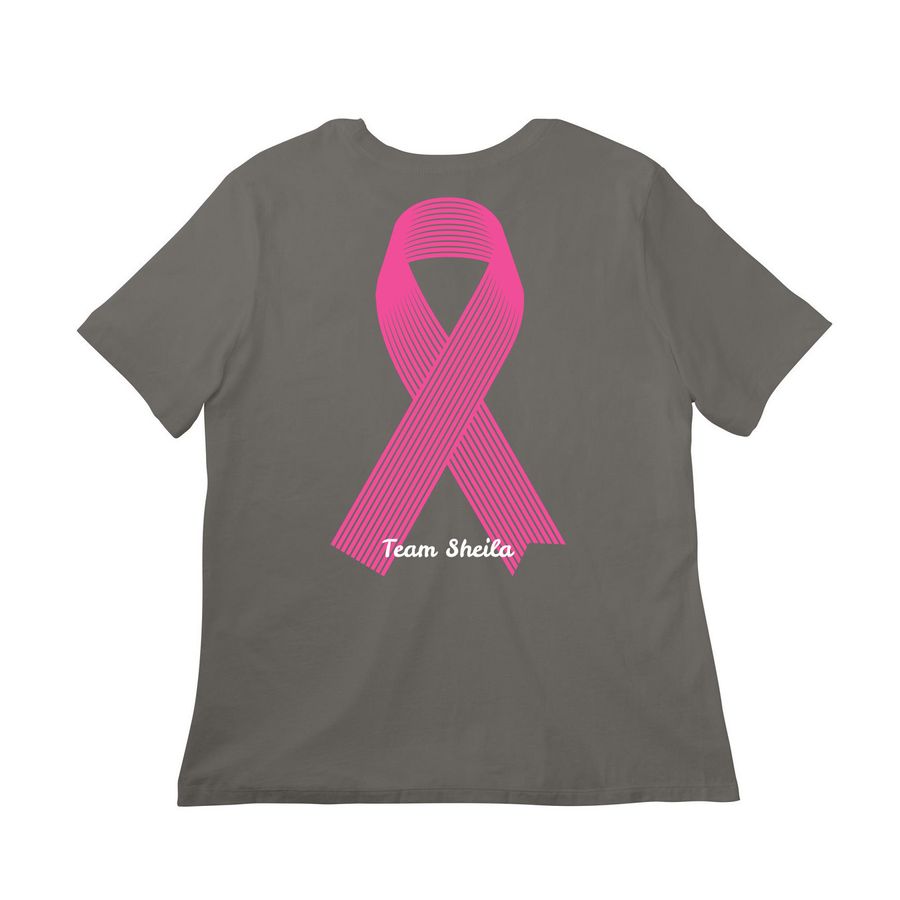 No one fights alone, a Asphalt Women?s Relaxed Cotton Tee (back-view)