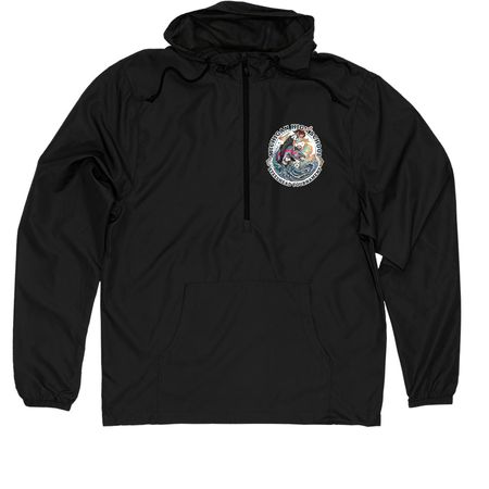 MHSST Jacket Logo Front/Back - Female, a Black Quarter-Zip Windbreaker