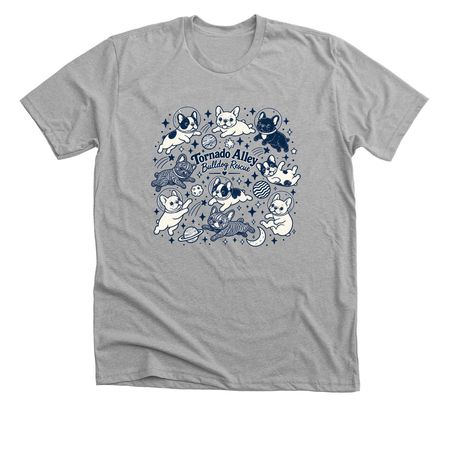French Bulldogs in Space, a Athletic Heather Premium Unisex Tee