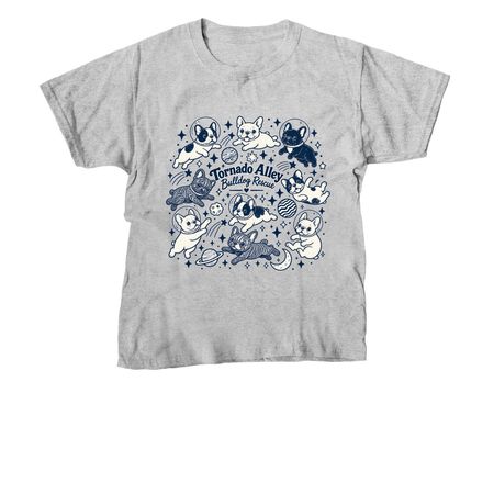French Bulldogs in Space, a Sport Grey Youth Unisex Tee