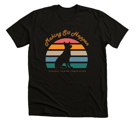 Making Sit Happen - Retro, a Solid Black Blend Premium Unisex Tee