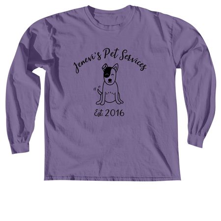 Jenevi's Pet Services Merch 2, a Grape Comfort Colors Long Sleeve Tee