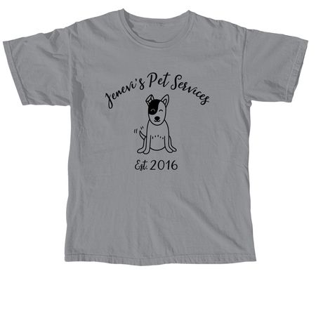Jenevi's Pet Services Merch 2, a Granite Comfort Colors Unisex Tee