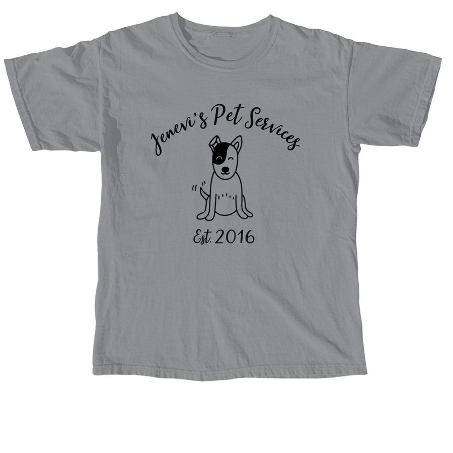 Jenevi's Pet Services Merch 2, a Granite Comfort Colors Unisex Tee