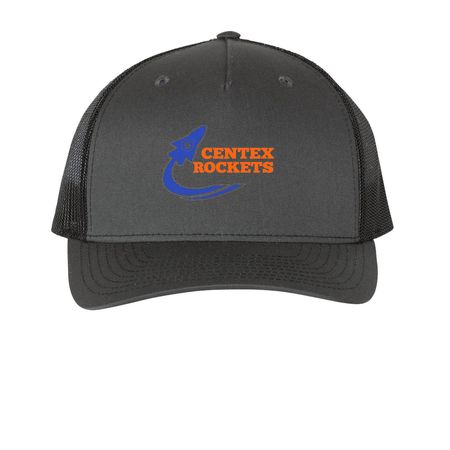 CenTex Rockets Hats, a Charcoal/ Black Printed Five-Panel Trucker Cap
