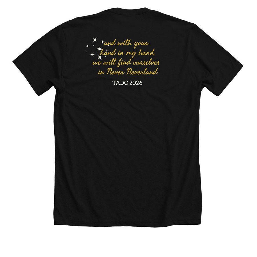 Neverland Clock, a Solid Black Blend Premium Unisex Tee (back-view)