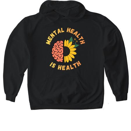 Mental Health is Health, a Black Gildan Softstyle Pullover Hoodie