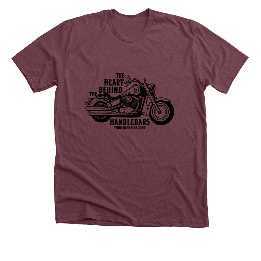 34th Annual Teddy Bear Ride, a Heather Maroon Premium Unisex Tee