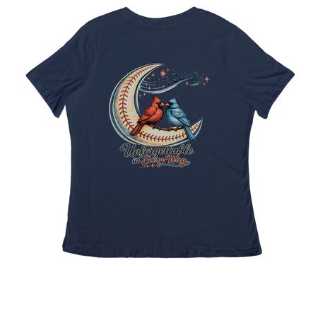 Unforgettable&nbsp;, a Navy Women's Relaxed V-Neck Tee
