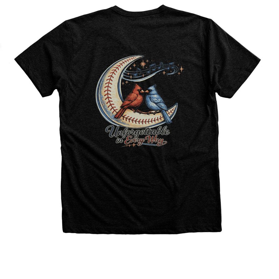 Unforgettable&nbsp;, a Black Heather Premium Unisex Tee (back-view)