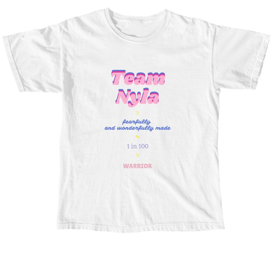 "Team Nyla" 2026, a White Comfort Colors Unisex Tee