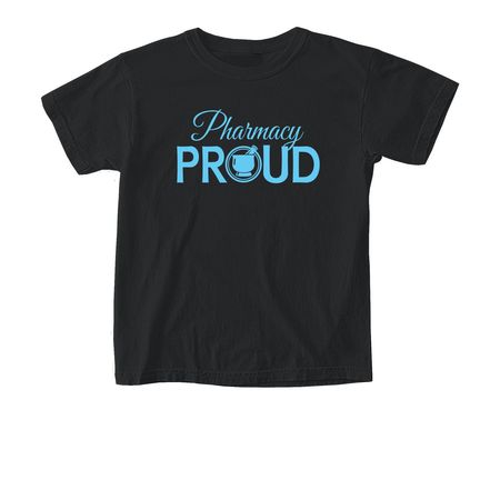 Pharmacy Proud - Blue, a Black Comfort Colors Youth Tee