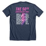 2.0 High Stakes 50th Tour Tee, a Heather Navy Premium Unisex Tee (back-view)