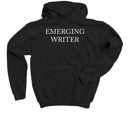 Emerging Writer - Youth Apparel, a Black Youth Pullover Hoodie