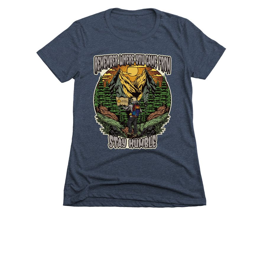 Stay Humble (version #2), a Midnight Navy Women's Slim Fit Tee