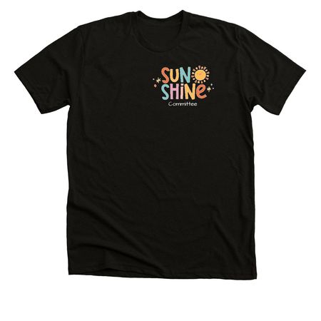 Sunshine Committee SHN, a Black Heather Premium Unisex Tee