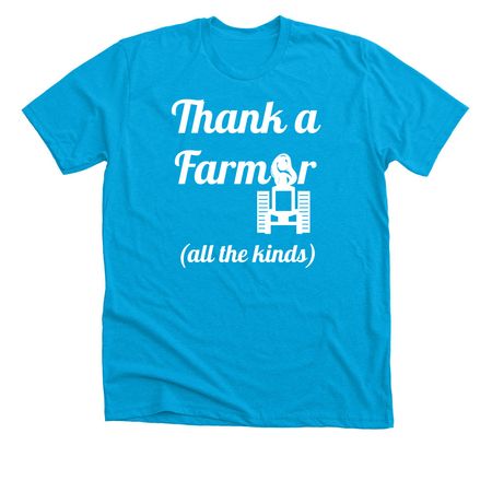 OhmS Farmer Fund, a Neon Blue Premium Unisex Tee
