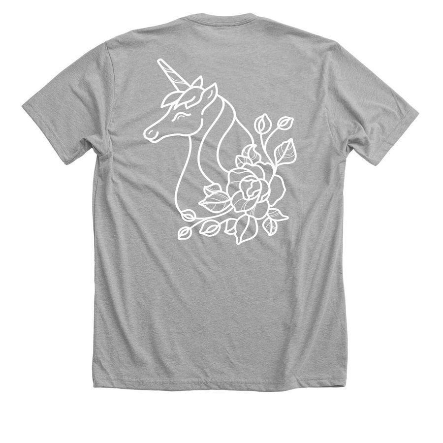 Avery's Unicorns T1D Zoo Walk Fundraiser, a Athletic Heather Premium Unisex Tee (back-view)