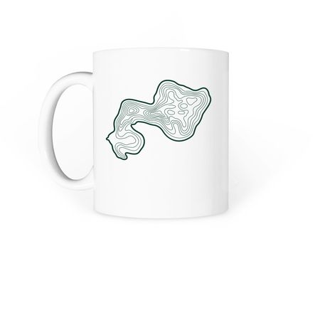 Pine Lake Classic Mug, a White Coffee Mug (back-view)
