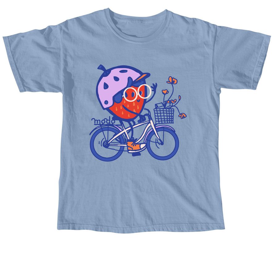 Berry Good Bike Ride, a Washed Denim Comfort Colors Unisex Tee