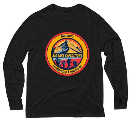 Official Manaslu Leadership Expedition Shirt, a Deep Black Allmade Eco Triblend Long Sleeve Tee